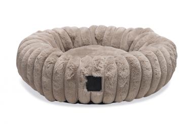 Preview: Katzenbett Reza - beige - rund - 50 x 50 x 15 cm